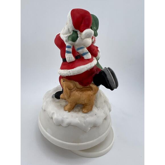 Vintage Vigor Mr & Mrs Santa Claus Musical Spin Box Perfect for Christmas Gift - Picture 4 of 10